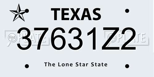 37631Z2 Texas License Plate