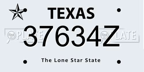 37634Z Texas License Plate