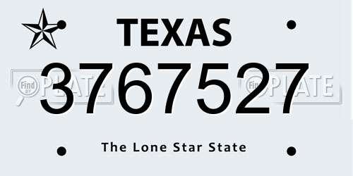 3767527 Texas License Plate