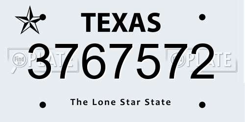 3767572 Texas License Plate