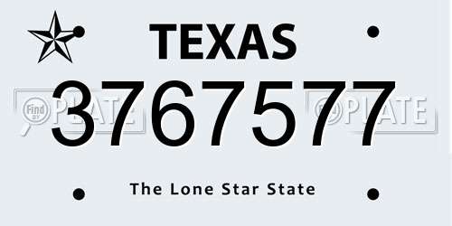 3767577 Texas License Plate
