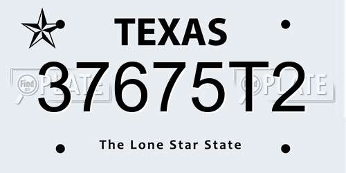 37675T2 Texas License Plate