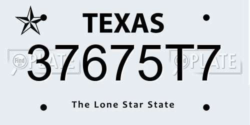 37675T7 Texas License Plate