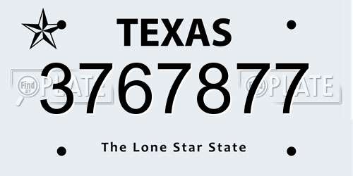 3767877 Texas License Plate