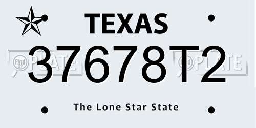 37678T2 Texas License Plate