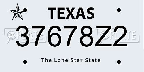 37678Z2 Texas License Plate