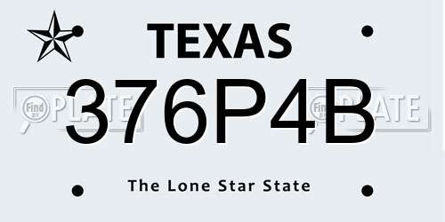 376P4B Texas License Plate