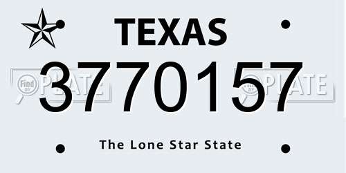 3770157 Texas License Plate
