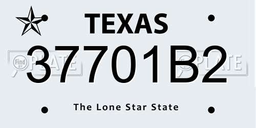 37701B2 Texas License Plate