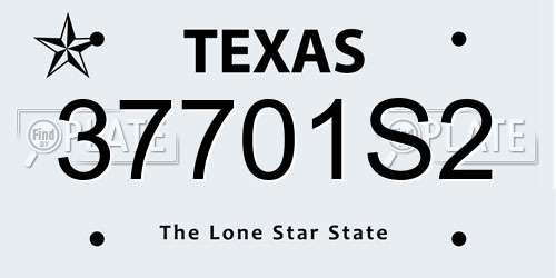 37701S2 Texas License Plate