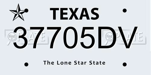 37705DV Texas License Plate