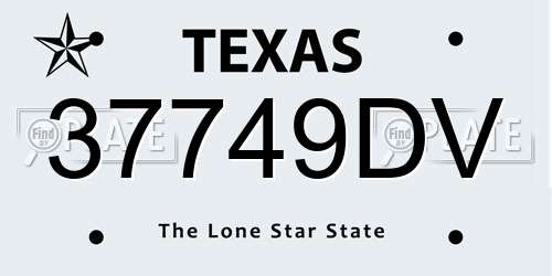 37749DV Texas License Plate