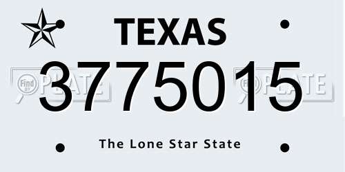 3775015 Texas License Plate