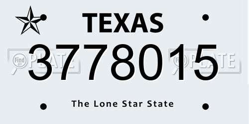 3778015 Texas License Plate