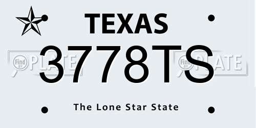 3778TS Texas License Plate