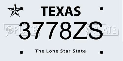 3778ZS Texas License Plate