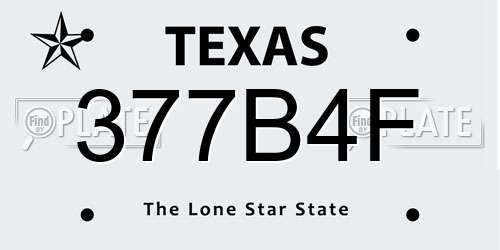 377B4F Texas License Plate