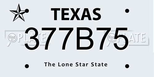 377B75 Texas License Plate