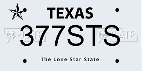 377STS Texas License Plate