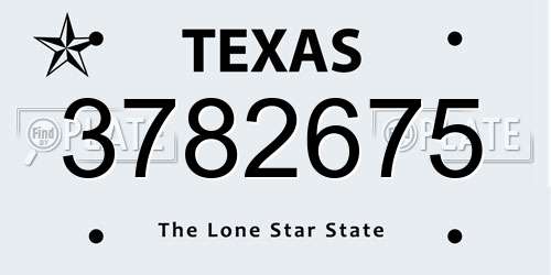 3782675 Texas License Plate