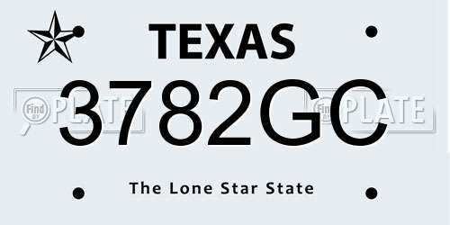 3782GC Texas License Plate