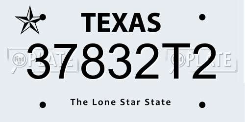 37832T2 Texas License Plate