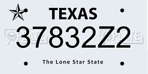37832Z2 Texas License Plate
