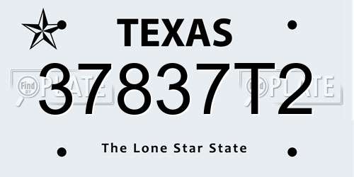 37837T2 Texas License Plate