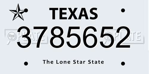 3785652 Texas License Plate