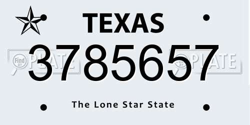 3785657 Texas License Plate