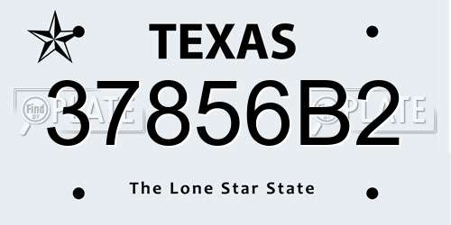 37856B2 Texas License Plate