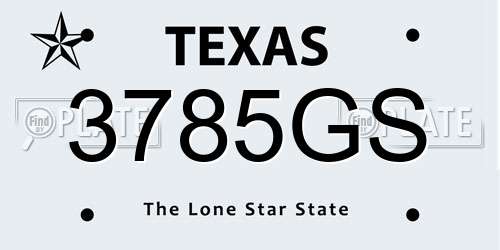 3785GS Texas License Plate