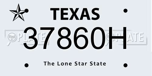 37860H Texas License Plate