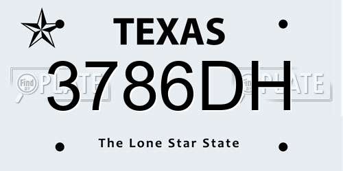3786DH Texas License Plate