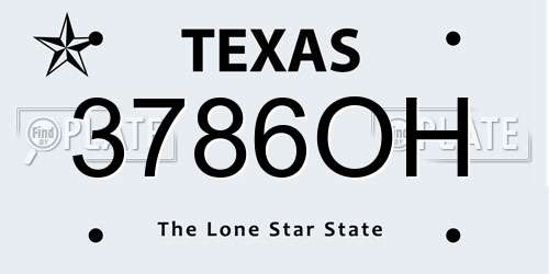 3786OH Texas License Plate