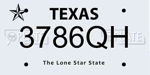 3786QH Texas License Plate