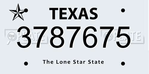 3787675 Texas License Plate