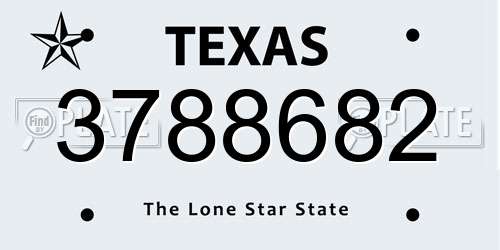 3788682 Texas License Plate