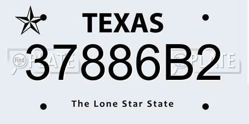 37886B2 Texas License Plate