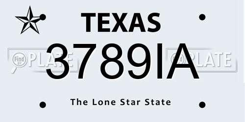 3789IA Texas License Plate