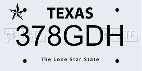 378GDH Texas License Plate