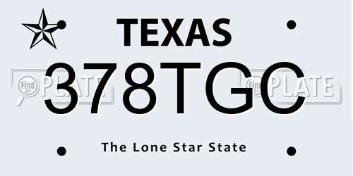 378TGC Texas License Plate