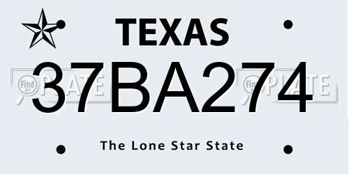37BA274 Texas License Plate