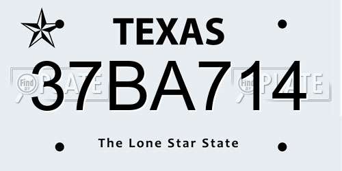 37BA714 Texas License Plate