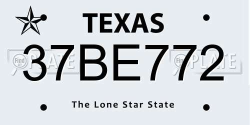 37BE772 Texas License Plate