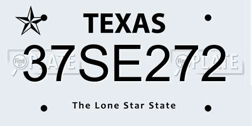 37SE272 Texas License Plate