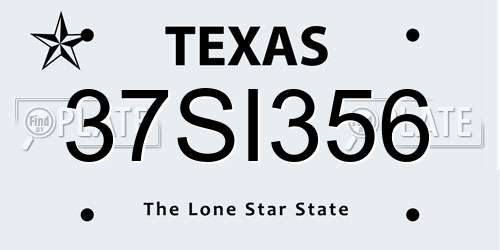 37SI356 Texas License Plate