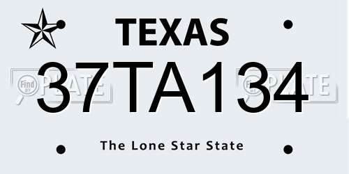 37TA134 Texas License Plate
