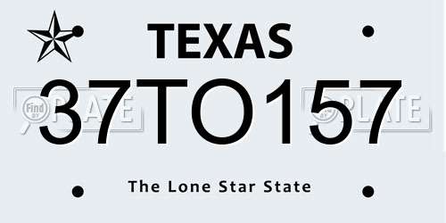 37TO157 Texas License Plate
