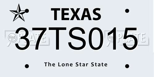 37TS015 Texas License Plate